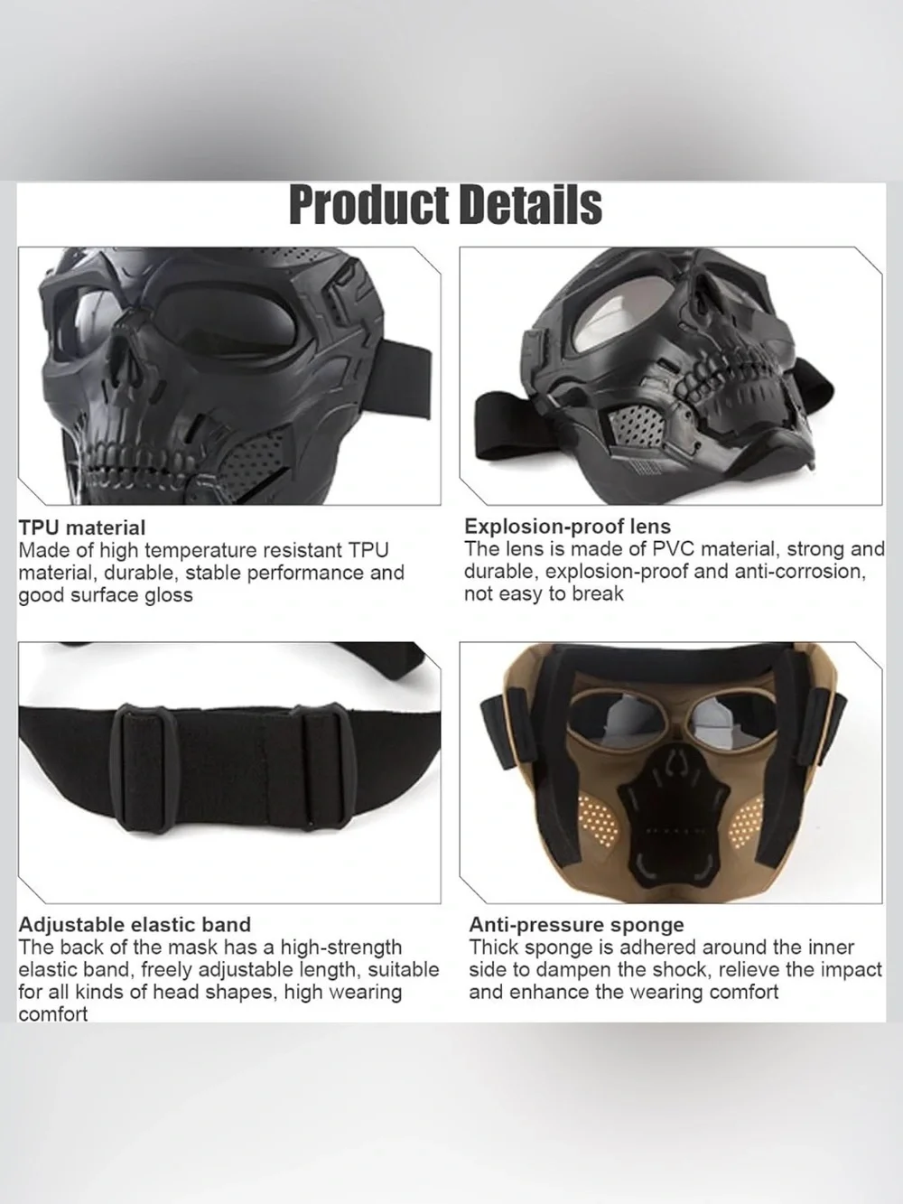 Motorcycle helmet riding goggles anti-fog face mask